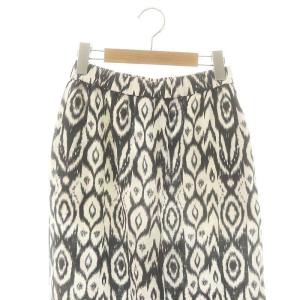 JOURNAL STANDARD relume 23SS リネンレーヨンエスニックプリントパンツ ワイドパンツ 36 ブラック ホワイト /DF OS