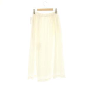 SLOBE IENA 24SS リネンレーヨンタックギャザースカート マキシ ロング 38 白 ホワイト /AT OS