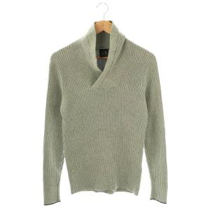 ロゴリブニット セーター 長袖 S グレー ネイビー /DO OS