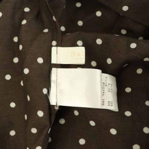 BALLSEY 23SS ドットプリント パフスリーブブラウス 五分袖 プルオーバー リボン 36 ブラウン /MY OS