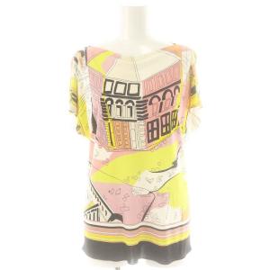 トップス ブラウス フレンチスリーブ 総柄 38 マルチカラー /AT OS