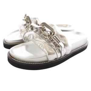 サンセットライン モノグラムチェーンサンダル 36.5 シルバーカラー