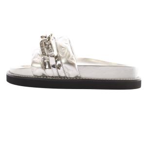 LOUIS VUITTON サンセットライン モノグラムチェーンサンダル 36.5 シルバーカラー