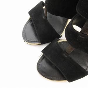 LOUIS VUITTON ストラップサンダル ミュール ウェッジソール 35.5 23cm 黒 ブラック /UD AA