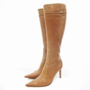 ロングブーツ ポインテッドトゥ ピンヒール 35.5 22.5cm 茶 ブラウン /UD