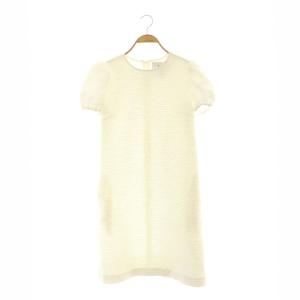 22年 ツイード パフスリーブ ワンピース 36 白 ホワイト 6226750 /CX OS