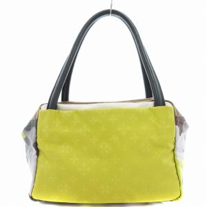 ハンドバッグ モノグラム ナイロン 黄 イエロー グレー /UD