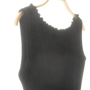 FOXEY NEW YORK ベロア ワンピース ひざ丈 ノースリーブ ブラック 13747 /DF OS