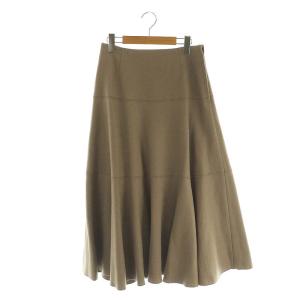 23AW ウールパイルジャージ? ティアードスカート ロング フレア 40 ベージュ /MI OS