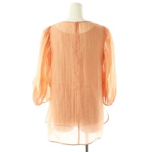 EPOCA 23SS ナイロンシルク シアーブラウス インナー付き 40 オレンジ /MI OS