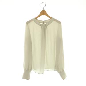 ツイストタックネックプルオーバーブラウス 長袖 40 ライトグレー /HK OS