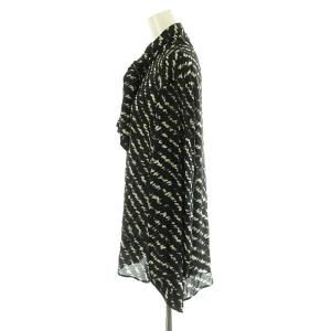 EPOCA ジオメトリック ボウタイブラウス シルク混 40 黒 オフホワイト /MI OS