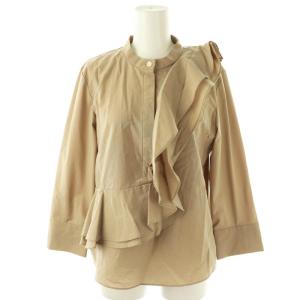 コレクション COLLECTION ラッフルフリル アシンメトリー ブラウス 38 ベージュ /MI OS