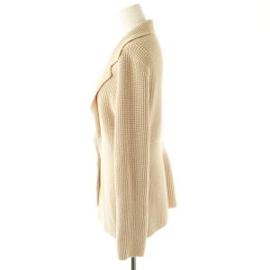 LANVIN 23SS ニットテーラードジャケット 畦編み 38 ベージュ /MI OS