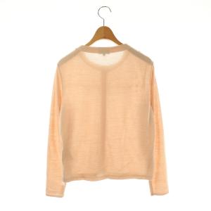 LANVIN コレクション COLLECTION チュールベルベットスリーブニットカーディガン 長袖 38 サーモンピンク