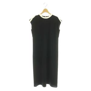 コレクション COLLECTION グログランテープショルダー サマーワンピース 38 黒 白 /MI