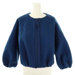 LANVIN コレクション COLLECTION セットアップ スリーローズニットジャケット スカート 38 ブルー