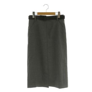 コレクション COLLECTION ベルト付きタイトスカート ウール 38 グレー /MI OS