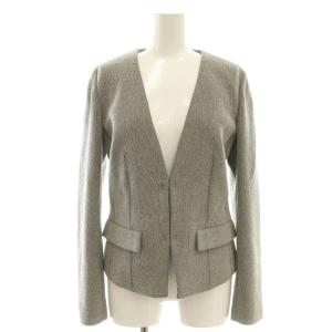 EPOCA セットアップ ノーカラージャケット アシンメトリーセミフレアスカート 40 ブラック アイボリー /DO