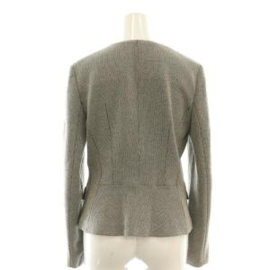 EPOCA セットアップ ノーカラージャケット アシンメトリーセミフレアスカート 40 ブラック アイボリー /DO