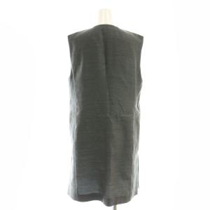 TOMORROWLAND collection 24AW ウールシルクタッサーロングジレ ベスト 前開き 36 グレー /NR OS
