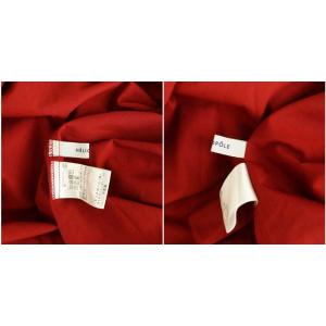 heliopole 23AW GATHERED DRESS ワンピース ロング 長袖 ギャザー バンドカラー 38 レッド