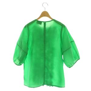 UNITED ARROWS フリル バルーンスリーブ ブラウス プルオーバー ストレッチ グリーン /MY OS