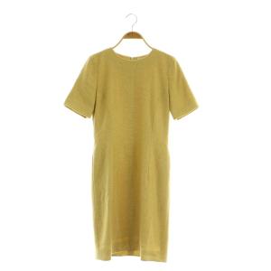 カシミヤ 半袖 ワンピース 膝丈 38 イエロー /MY OS