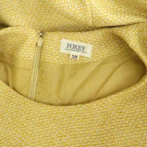 FOXEY BOUTIQUE カシミヤ 半袖 ワンピース 膝丈 38 イエロー /MY OS