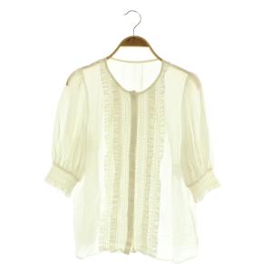 シースルードライフリルブラウス 五分袖 38 ホワイト /MY OS