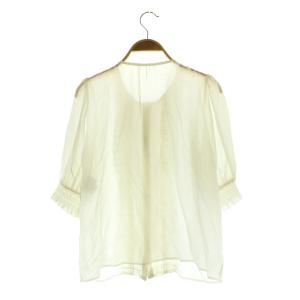 ANAYI シースルードライフリルブラウス 五分袖 38 ホワイト /MY OS