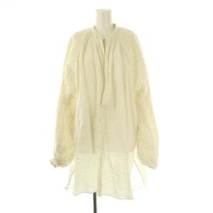 アイリッシュリネンタックスリーブブラウス アイボリー