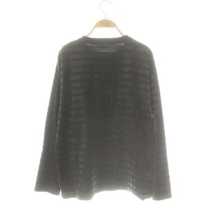 BEAUTY&YOUTH UNITED ARROWS ベロアボーダー ロングスリーブ Tシャツ カットソー 長袖 ブラック /HK OS