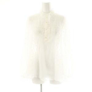 25SS フラワージャガードフリルブラウス 白 /MI OS