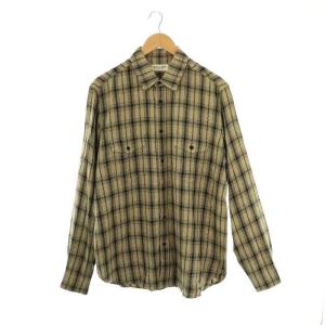 チェック シャツ S ベージュ