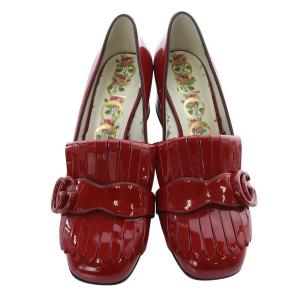 GUCCI GGマーモント フリンジ パンプス 35.5 レッド 474510