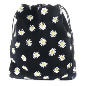 巾着バッグ ポーチ DAISY ブラック /YO19 OH