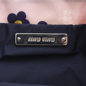 miumiu 巾着バッグ ポーチ フラワープリント ピンク /YO18 OH