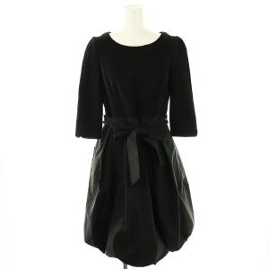 ドッキング バルーンワンピース 膝丈 40 M 黒 ブラック /SY OS