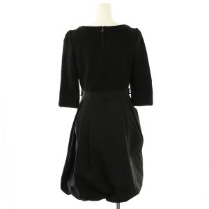 TO BE CHIC ドッキング バルーンワンピース 膝丈 40 M 黒 ブラック /SY OS