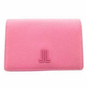 美品 フラップカードカース ウォレット 小銭入れ ロゴ レザー ピンク /FF