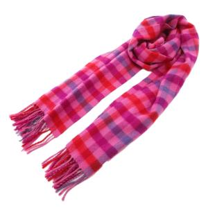 美品 マフラー カシミヤ チェック AA /UO