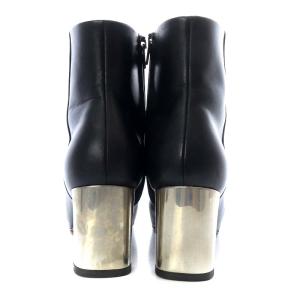 CELINE フィービー期 BAMBAM メタルヒール ショートブーツ ハイヒール スクエアトゥ レザー 35.5 ブラック