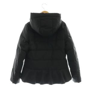 M-Premier 裾フリル ダウンジャケット ジップアップ 36 黒 ブラック /AT OS
