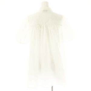 UNITED ARROWS エンブロイダリー コンビ ショートスリーブ ブラウス 半袖 ホワイト /HK OS