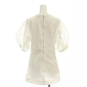 UNITED ARROWS タスラン ステッチ ギャザー5SLブラウス 五分袖 F 白 ホワイト 1516-199-5172 /AT