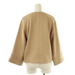 M-Premier ノーカラーワイドスリーブジャケット スカート セットアップ スーツ 36 ベージュ /ES OS