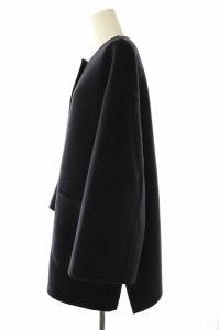 UNITED ARROWS バイカラー リバー ミドルコート リバーシブル 36 ブラック ネイビー