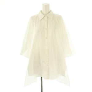 スパンライクタイプライターブラウス 七分袖 38 白 ホワイト /AT OS