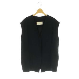 Collarless Twill Vest ベスト 38 濃紺 /MI OS